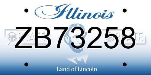 ZB73258 Illinois License Plate