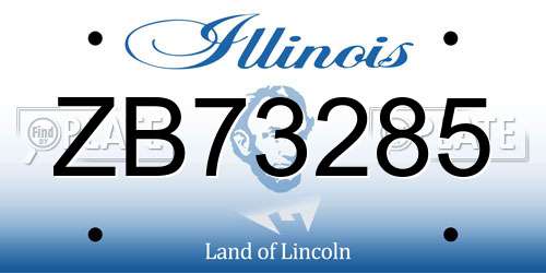 ZB73285 Illinois License Plate