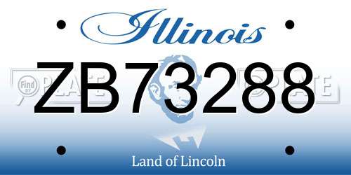ZB73288 Illinois License Plate
