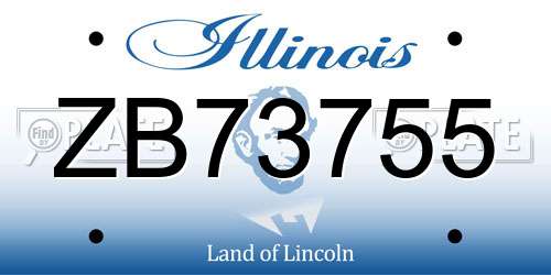 ZB73755 Illinois License Plate