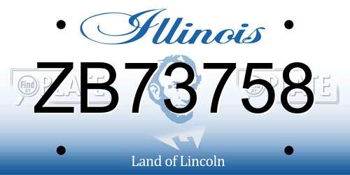 ZB73758 Illinois License Plate