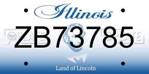 ZB73785 Illinois License Plate