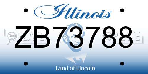 ZB73788 Illinois License Plate