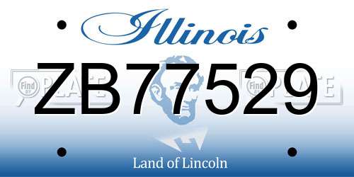 ZB77529 Illinois License Plate