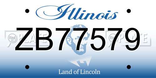 ZB77579 Illinois License Plate
