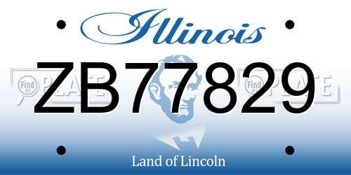 ZB77829 Illinois License Plate