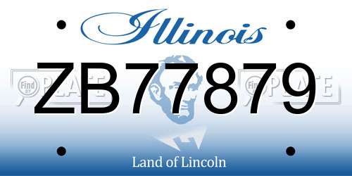 ZB77879 Illinois License Plate