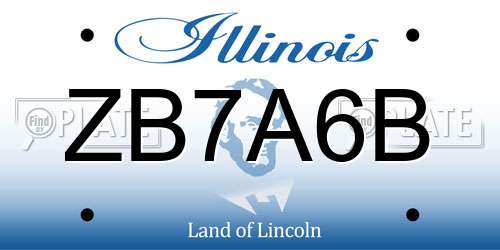 ZB7A6B Illinois License Plate