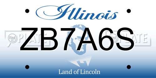 ZB7A6S Illinois License Plate
