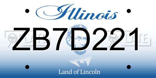 ZB7D221 Illinois License Plate