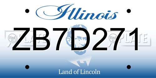 ZB7D271 Illinois License Plate