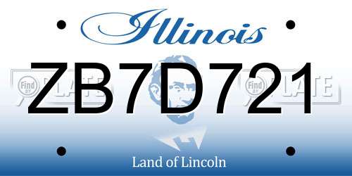 ZB7D721 Illinois License Plate
