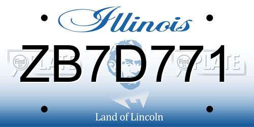 ZB7D771 Illinois License Plate
