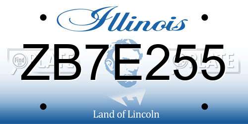 ZB7E255 Illinois License Plate