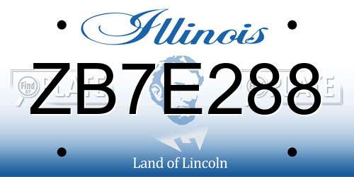 ZB7E288 Illinois License Plate