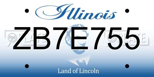 ZB7E755 Illinois License Plate
