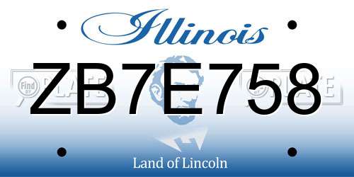 ZB7E758 Illinois License Plate