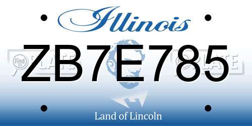 ZB7E785 Illinois License Plate