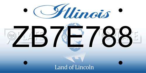 ZB7E788 Illinois License Plate