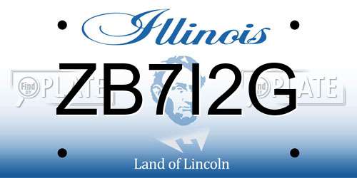 ZB7I2G Illinois License Plate