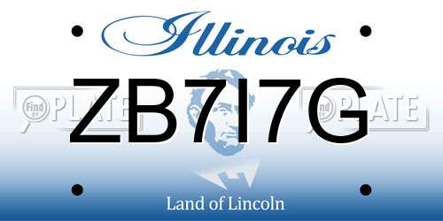 ZB7I7G Illinois License Plate