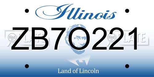 ZB7O221 Illinois License Plate