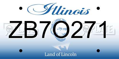 ZB7O271 Illinois License Plate