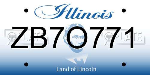 ZB7O771 Illinois License Plate