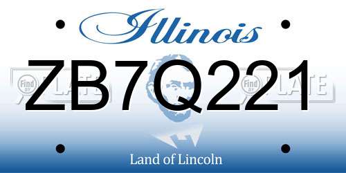 ZB7Q221 Illinois License Plate