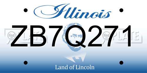 ZB7Q271 Illinois License Plate