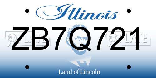 ZB7Q721 Illinois License Plate