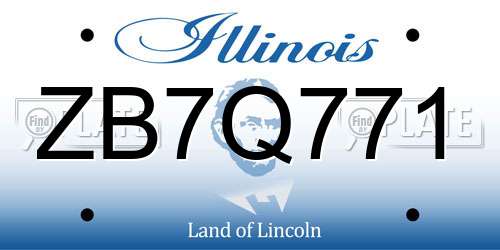 ZB7Q771 Illinois License Plate