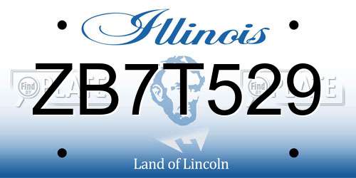ZB7T529 Illinois License Plate