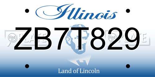 ZB7T829 Illinois License Plate