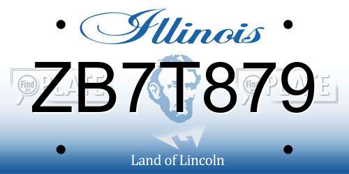 ZB7T879 Illinois License Plate