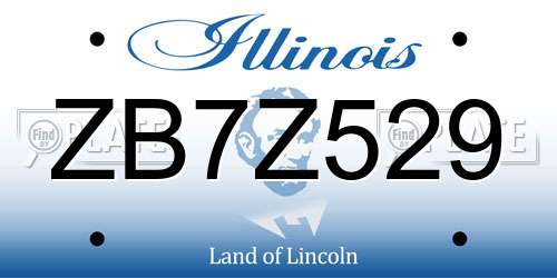 ZB7Z529 Illinois License Plate