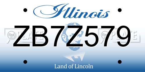 ZB7Z579 Illinois License Plate