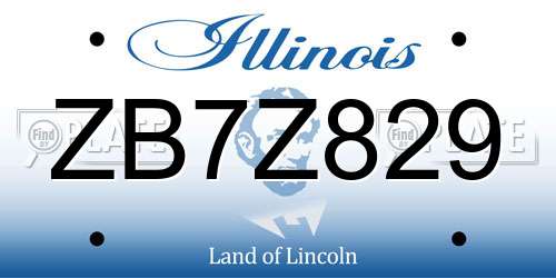 ZB7Z829 Illinois License Plate