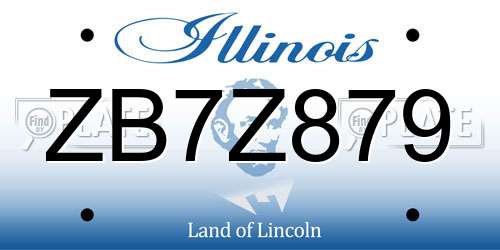 ZB7Z879 Illinois License Plate