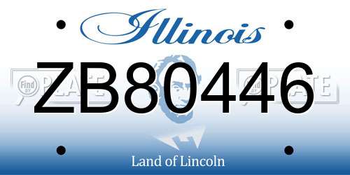 ZB80446 Illinois License Plate