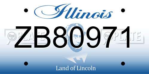 ZB80971 Illinois License Plate