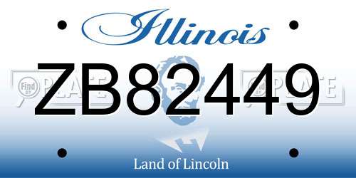 ZB82449 Illinois License Plate