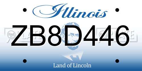 ZB8D446 Illinois License Plate