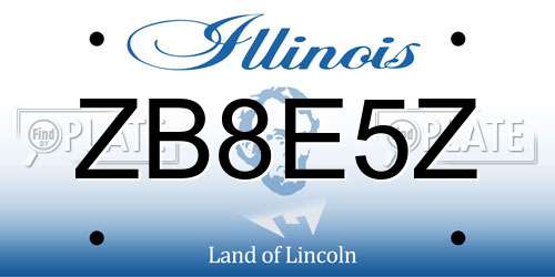 ZB8E5Z Illinois License Plate