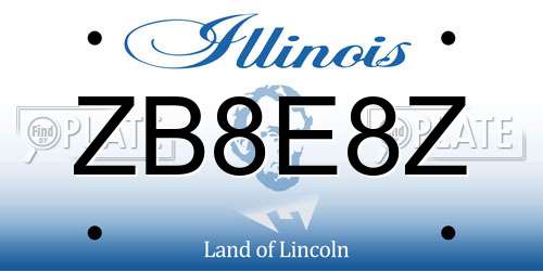 ZB8E8Z Illinois License Plate