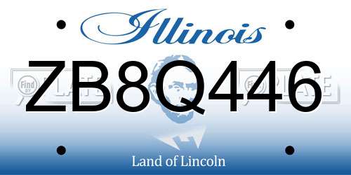 ZB8Q446 Illinois License Plate