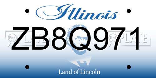 ZB8Q971 Illinois License Plate