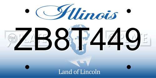 ZB8T449 Illinois License Plate