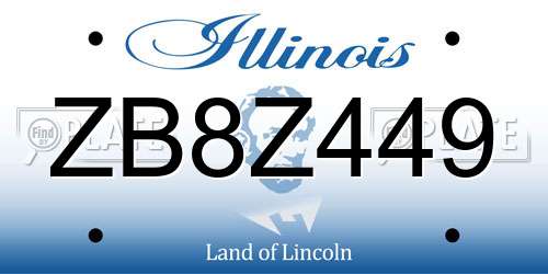 ZB8Z449 Illinois License Plate