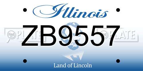ZB9557 Illinois License Plate